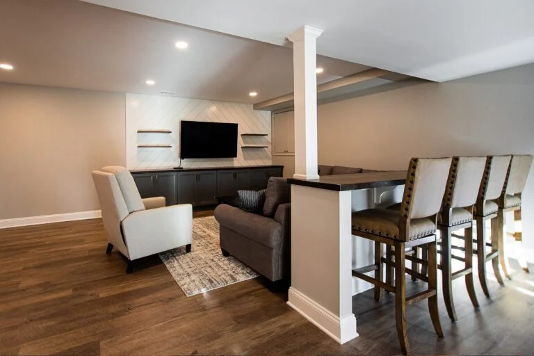Finished basement living space